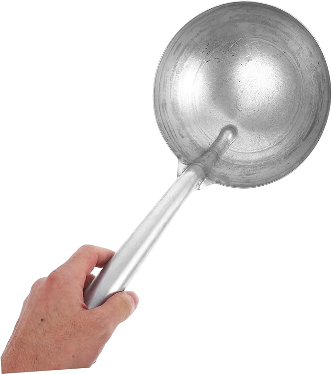 ibasenice Iron Spoon Water Scoop Metal Handle Ladle Heavy Duty Feed Shovel for Farming and Garden