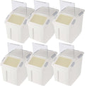 EonTone Flour Storage Container 25 Liters (30 Lb‎) Pack-6 with Lockable Lid Wheels BPA-Free Ingredient Storage Bins