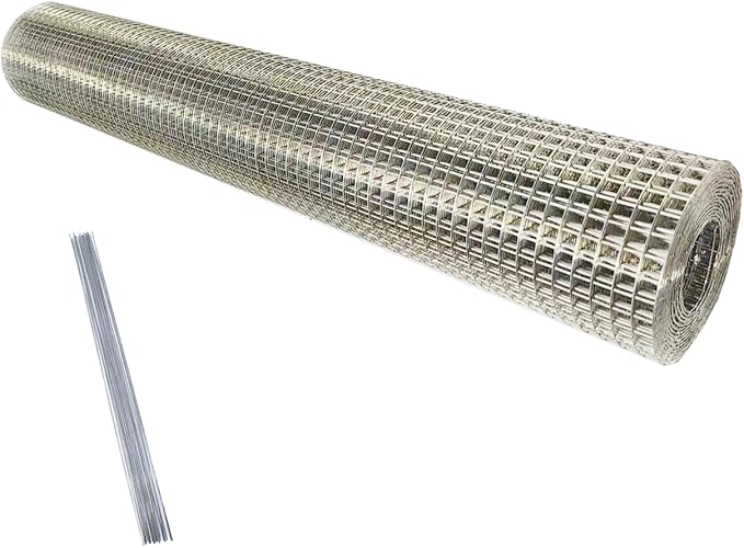 Stainless Steel Hardware Cloth Size:23Gauge 1/4inch 16inchx8Feet 304 Stainless Steel Welded Wire Mesh Supports Poultry Netting Cage Fence,Keep The Animals Out, Protecting New Plants