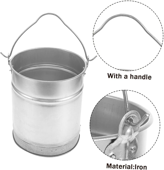 Portable Thick Iron Water Bucket Heavy Duty Handheld Watering Container for Home Garden and Farm Use Easy to to Handle Capacity