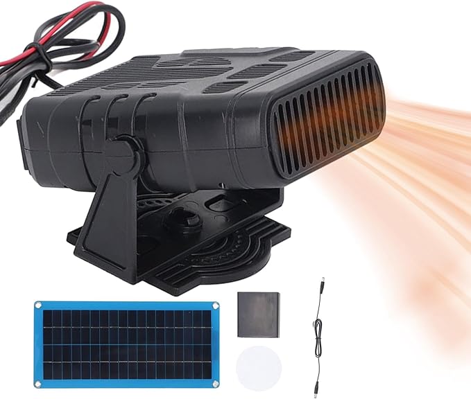 30W Single Chicken Coop Heater, Solar Powered Heater, 30W Single Solar Panel Heater Portable Solar Panel, Rechargeable Solar Panel Fan Kit for Outdoor Drying Heating Pet House Warm Wind Gear