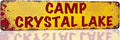 Horror Decor Camp Crystal Lake Street Sign Vintage Metal Tin Signs Horror Movie Decor Halloween Posters Man Cave For Home Kitchen Bathroom Wall Decorations 16x4 Inches