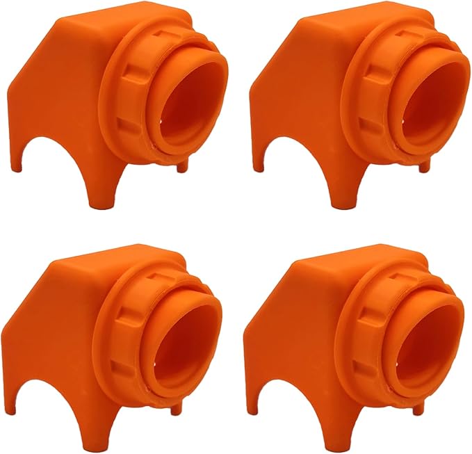 Quail Feeder Ports, NO-Waste, No-Glue Needed, DIY Feeder, Made in USA (Orange)