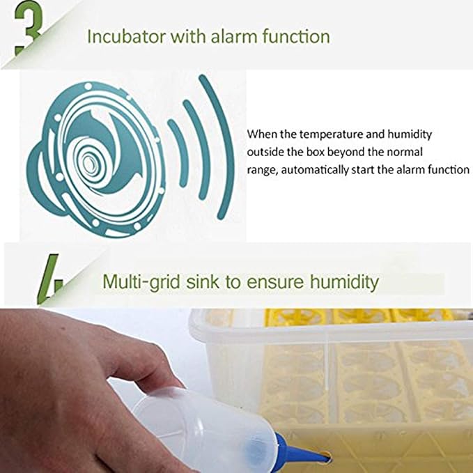 Incubators for Hatching Eggs Automatic Turning Digital Temperature Control Poultry Hatcher 48 Eggs for Chickens Ducks Birds (110v