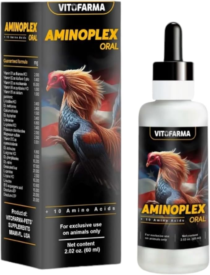 Aminoplex Supplements Liquid for Roosters Oral 60 ml - Suplemento de Aminoacidos para Gallos, Pollos 60 ml
