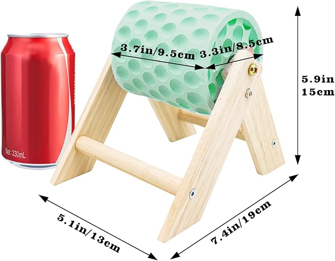 Chicken Coop Accessories, Beak Grinding Calcium Stone with Wooden Stand, Chicken Enrichment Toys, Toys for Hens, Ducks, Geese, Turkeys, Poultry, Green