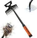 Gardening Hand Weeder Tools, Weed Puller Tool Weeding Artifact Uprooting Weeding Tool Manganese Steel with Black Baked Coating for Vegetable Gardening Backyard Farm Planting (11 Teeth)