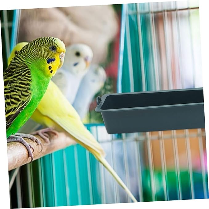Kisangel 2pcs Hanging Plastic Chicken Feeder with 3-Grid Design, Anti-Spill Poultry Feed Trough for Cage, Sturdy Water and Vegetable Feeder for Ducks, Parrots, and Birds