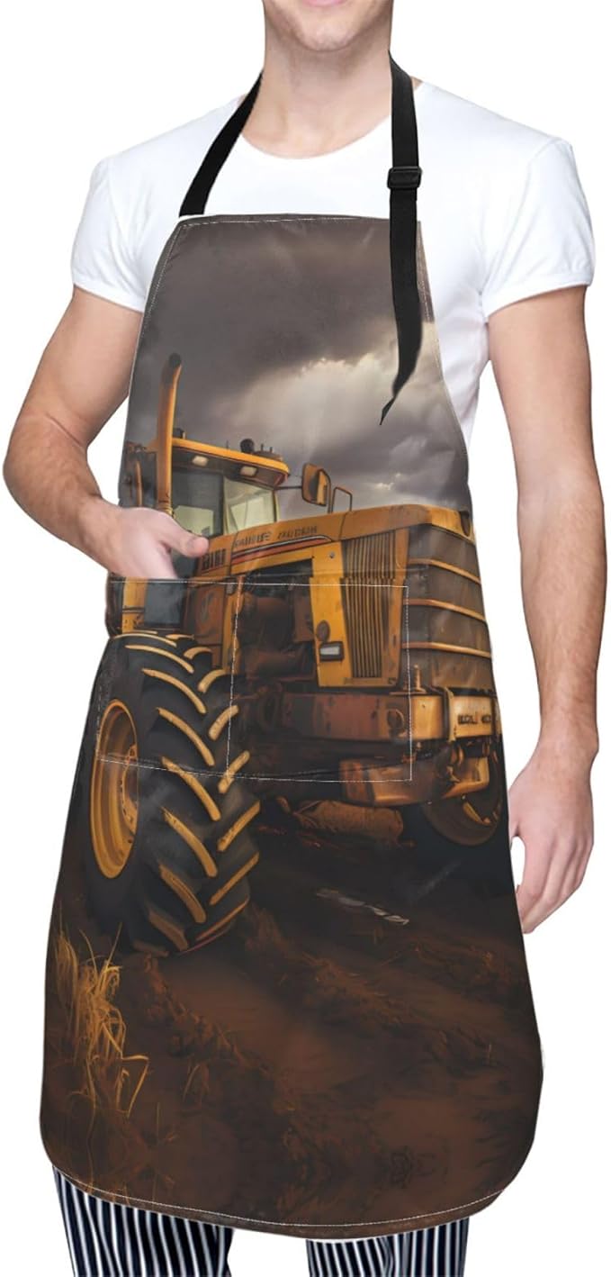 Tyrannosaurus rex Heavy Duty Waterproof Apron with Pockets for AdultsResistant Grilling, Gardening, Painting