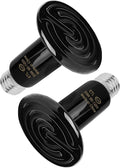 WUHOSTAM 50W 2 Pack Ceramic Heat Lamp,Black Infrared Bulb Emitter Lamp for Pet Coop Heater Reptile Chicken Lizard Turtle Brooder Bulb Temperature Adjustable No Harm No Light ETL Listed