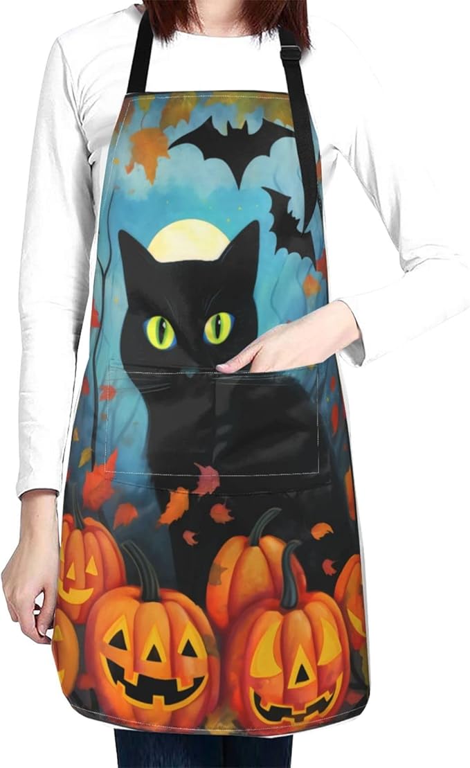 Shark Jumping Home Aprons 2 Pockets 33"×28" for Men Women, Ocean Sea Waterproof Kitchen Cooking Bib