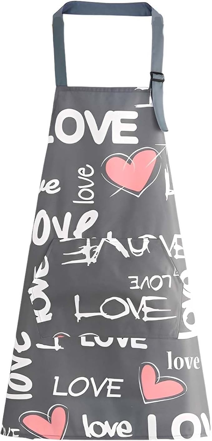 Floral Aprons with Pocket Blooming Women Waterproof Apron Adjustable Neck Long Ties Women Men Cook Baking Garden