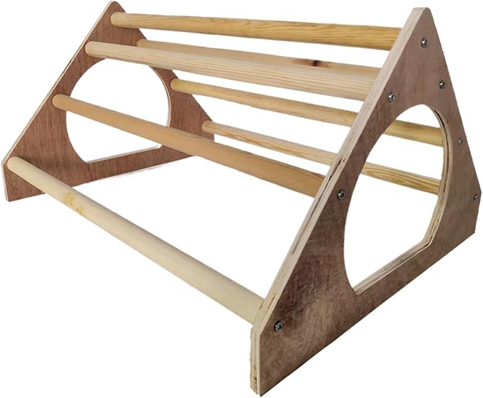 Chicken Perch with 7 Bars Wooden 14.6x10.8x7.8in Chicken Roosting Bars with Side Holes Freestanding Roost Coop Accessories Roosting for Chickens in Coop Roost