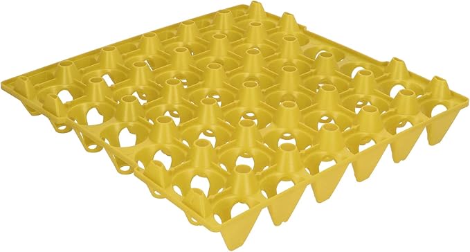 Alomejor Egg Flats Portable 30 Cell Egg Crates Holder Tray for Storage Home Farm Supplies, Reusable Stackable Holder for Chicken Eggs, Plastic, 28.7x28.3cm (Yellow)