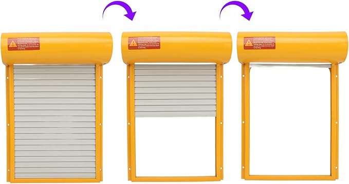 Solar Powered Chicken Coop Door Opener with Timer, Sturdy Metal Material, Timed Mode and Manual Mode to Poultry, LED Display Control (Yellow)