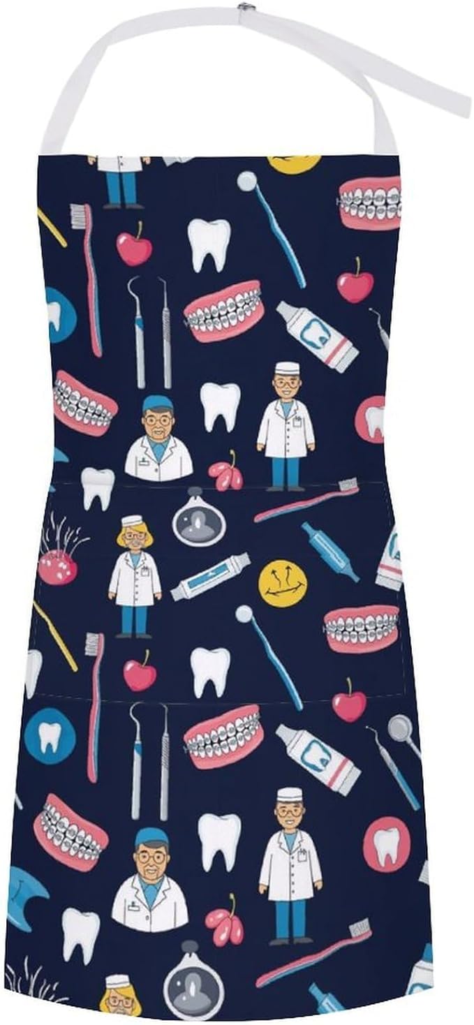 Chef Bib Apron for Restaurant, Anti-Stain with Pocket Adjustable, Cooking Dishwashing Lab Use