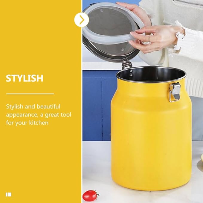 Stainless Steel Rice Bucket and Household Grain Storage Container 8l Sealed Kitchen Flour Storage Bin for Pantry Organization