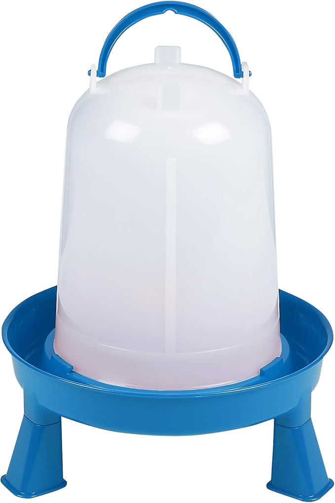 Double-Tuf® Poultry Waterer with Legs | Carrying Handle for Chickens & Birds | Durable Chicken Waterer | 3 Quart