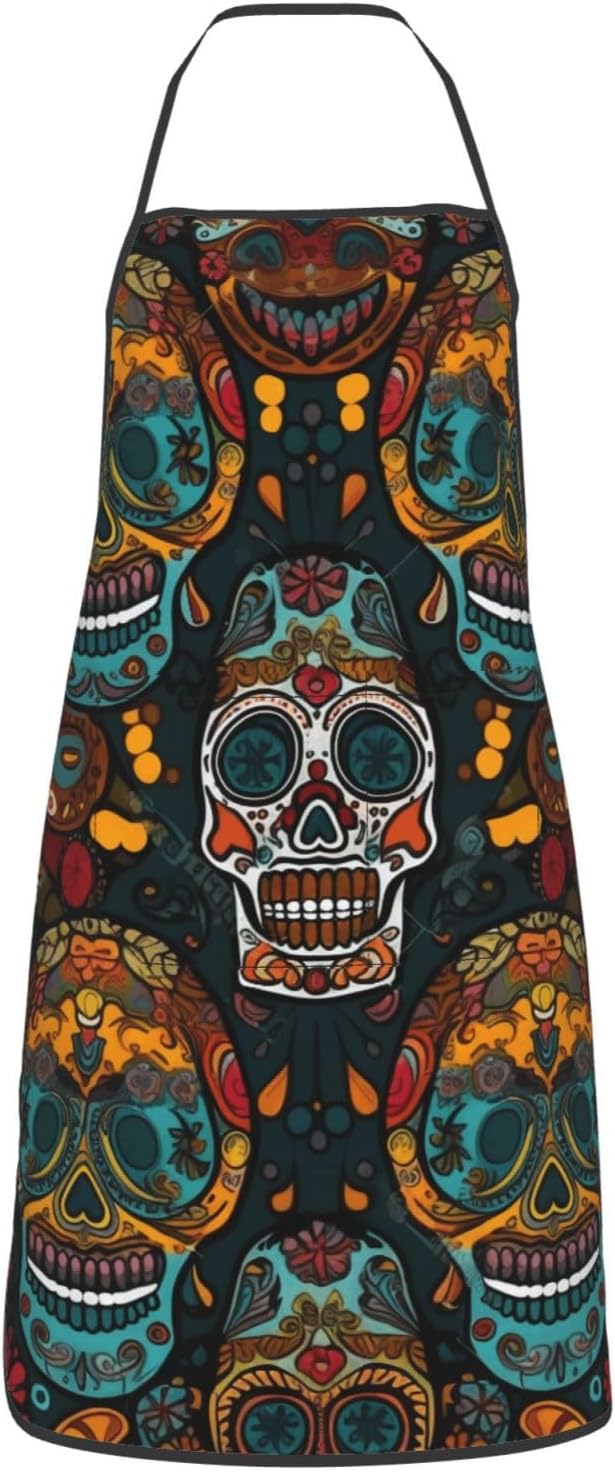 Cute Colorful Dog Paw Printed Unisex Bib Aprons BBQ Cooking Kitchen Aprons for Women Men Chef