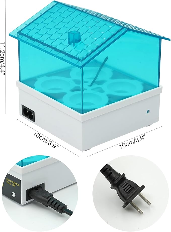 4 Egg Incubator, Incubators for Hatching Eggs, Mini House with Automatic Humidity Control Digital Professional for Hatching Duck Bird Quail Eggs