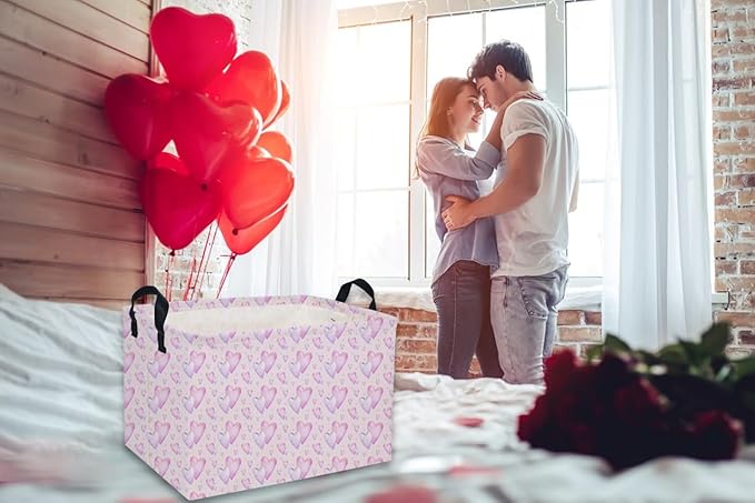 Rectangular Kids Baskets,Heart Basket,Cute Baskets Kids Storage Bin Baby Toy Organizer Box Love Room Decor for Home(Love heart )