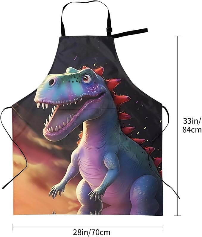 Tyrannosaurus rex Heavy Duty Waterproof Apron with Pockets for AdultsResistant Grilling, Gardening, Painting