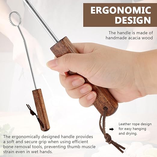 Stainless Steel Lung Remover with 2 Tweezers Chicken Tendon Remover Tool, Lung Scraper of Chicken Processing Equipment for Chickens and Ducks That Improves Efficiency Easy to Clean