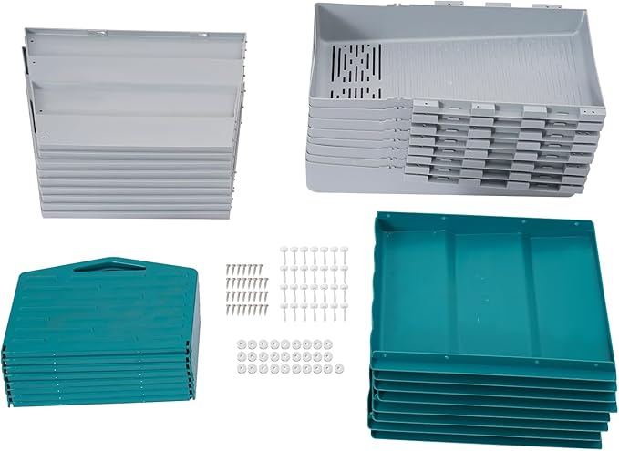 Chicken Nesting Box, 8 Compartments PP Nesting Box, Wall Mountable Nesting Boxes with Inclined Top, Drain Holes & Resting Platform for Chicken and Poultry to Collect Eggs