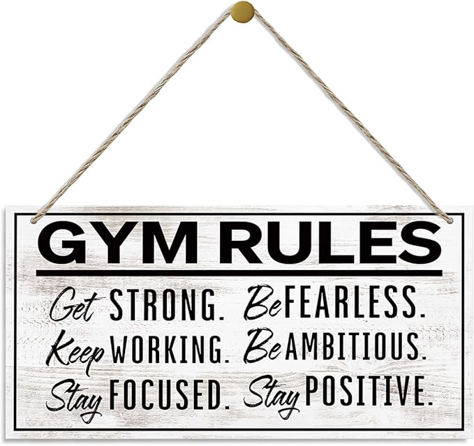 Gym Rules Sign, Gym Room Decor, Work-out Room Decor, Decorative Wood Hanging Wood Plaque, Motivational Gym Decor, Home Gym Decor, Farmhouse Hanging Decor, Rustic Door Sign, Wall Decor Art