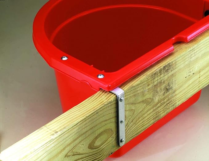 Little Giant® Plastic Fence Feeder | Pig Feeder | Clip On Fence Feeder | Mountable Feed Bucket | 20 Quarts | Red