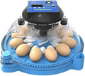 Egg Incubators, Round Poultry Hatcher, Automatic Temperature Control Digital Display Incubator, for Hatching Chick Duck Goose Pigeon Quail Bird Eggs (9 Pieces)
