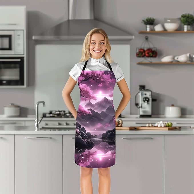 jejeloiu Cartoon Cats Apron for Women Men 26"x31"