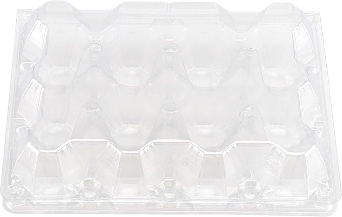 JAPCHET 100 Pack Plastic Egg Cartons, Clear 12 Egg Cartons Dozen Plastic Egg Carton Bulk for Kitchen, Fridge, Market and Farms