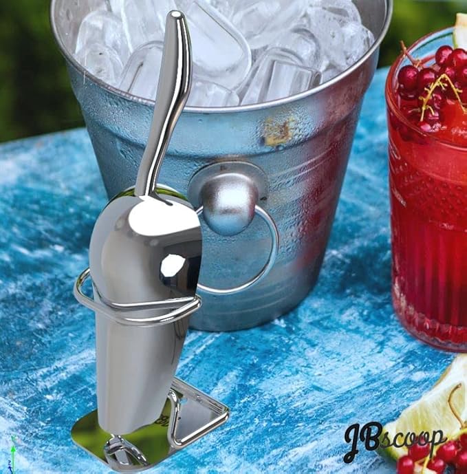 JBscoop Stainless Steel Ice Scoop 8 OZ, Metal Ice Scooper For Ice Maker, Multipurpose For Candy Kitchen Bar Party Wedding Pet Animal Dog Food Scoop Beach Shovel