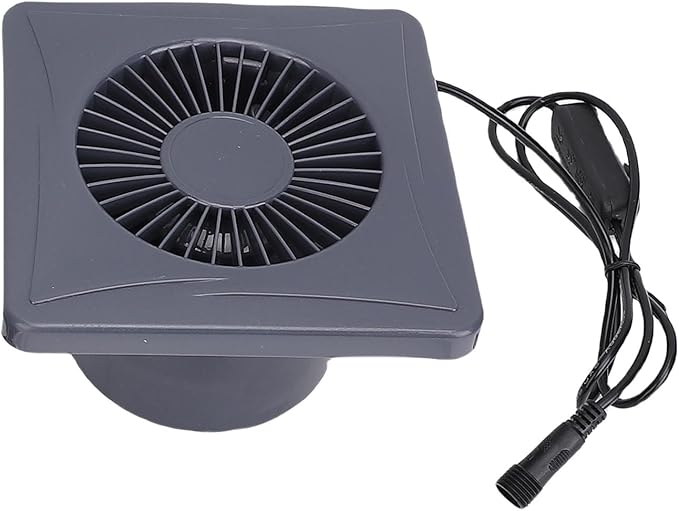 Solar Powered 4 Inch Exhaust Fan with 6W Monocrystalline Silicon Solar Panel for Chicken Coop Greenhouse Shed Pet House, Easy Installation