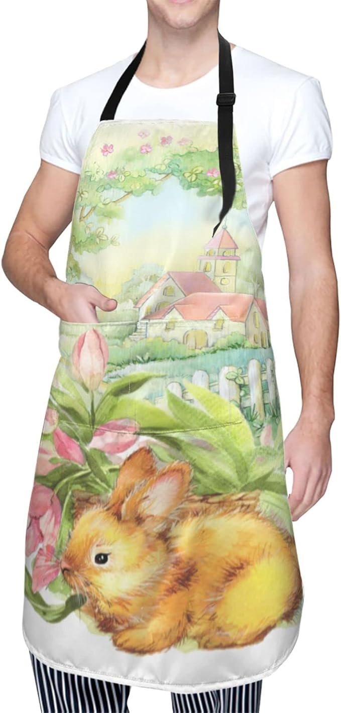 Shark Jumping Home Aprons 2 Pockets 33"×28" for Men Women, Ocean Sea Waterproof Kitchen Cooking Bib