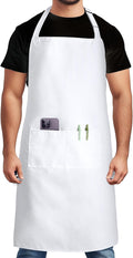 Syntus Adjustable Bib Apron with 2 Pockets Cooking Kitchen Aprons for Women Men Chef