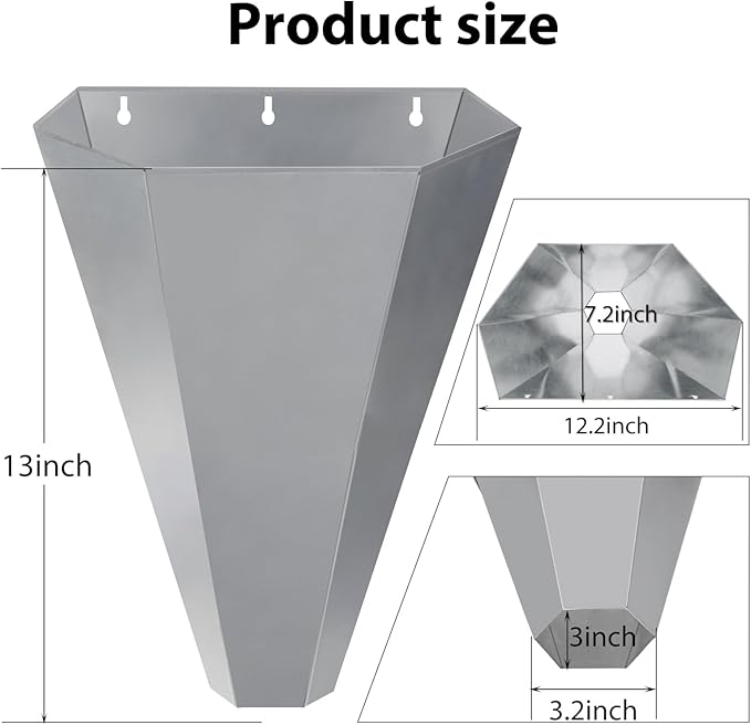 Chicken Cone, Galvanized Steel Poultry Restraining Cone with Safety Gloves, for Chickens, Broilers, Roasters, and Turkeys Up to 15 Pounds, Flat-Back Design, Easy to Clean (2 Pack)