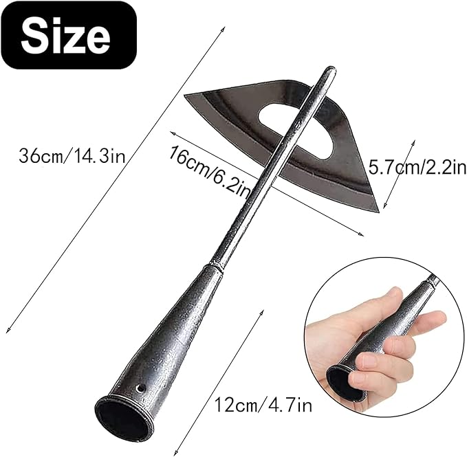 2Pcs All-Steel Hardened Hollow Garden Hoe, Durable Long Handle Weeding Tool for Backyard, Farm Planting, Loosening Soil, Sharp Weed Puller Tool for Gardening