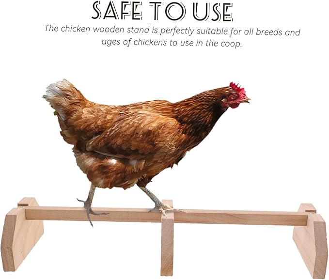Wooden Chick Perch Stand for Brooder Chicken Roosting Bar Natural Finish Heavy-Duty Chicken Toy for Coop Suitable for Chicks and Birds