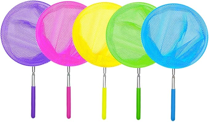 Insect and Butterfly Net,Outdoor Toys Telescopic Fishing Nets Bug Net Beach Toys Outdoor Tools Nets Anti Slip Caterpillar Ladybird Nets(5 PCS)