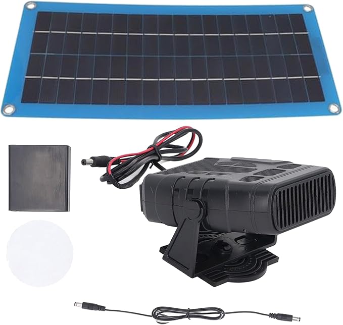 30W Solar Heater, Portable Solar Panel Greenhouse Heater Kit, Winter Poultry Warmer Coop Heateing Device, Windshield Defogger, SolarPowers Kit for Winter Car, Pet House, Charging Mobile Phones