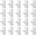 20 Pack Chicken Waterer PVC Tee Fittings - Fully Automatic for Threaded Chicken Waterer Nipples/Cups/Feeders/Poultry Water Drinker, White