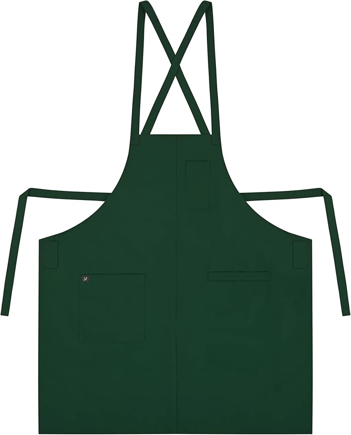 Chef Bib Aprons for Women and Men (Standard Dry Guard AA2095 & AA2095X) - Neck Strap Apron with Pockets 33"