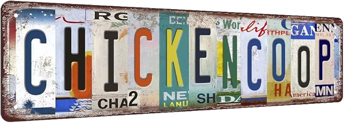 Chicken Coop Signs Chicken Sign Chicken Coop Accessories Vintage Funny Chicken Coop Metal Tin Signs Street Signs Home Wall Decor Farmhouse Kitchen Wall Decor 16 X 4 Inches