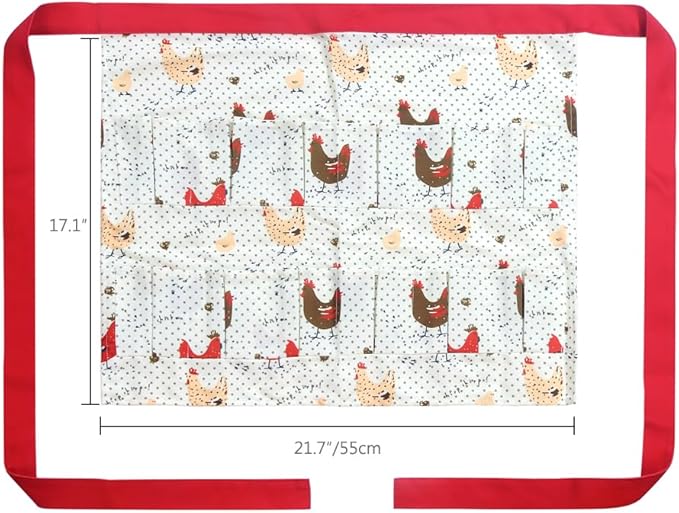 Sefiron Chicken Egg Collecting Apron,12 Deep Pockets for Hense,Duck,Goose Eggs