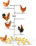Tuenort 5FT Chicken Perch Toys for Coop Chickens in Chick Ladder, Chicken Perch Roosting Bars with 3-Prong Metal Ground Plug & Adjustable and Replaceable Solid Plastic Bar