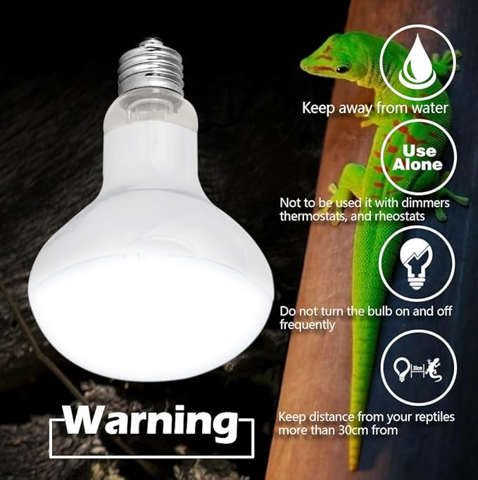 Reptile Heat Lamp Bulbs 75W 2 Pack,Day and Night Infrared Basking Spot Heating Light Combo,UVA Heat Lamp Bulb for Reptile and Amphibians,Bearded Dragon, Lizard, Turtle, Snake
