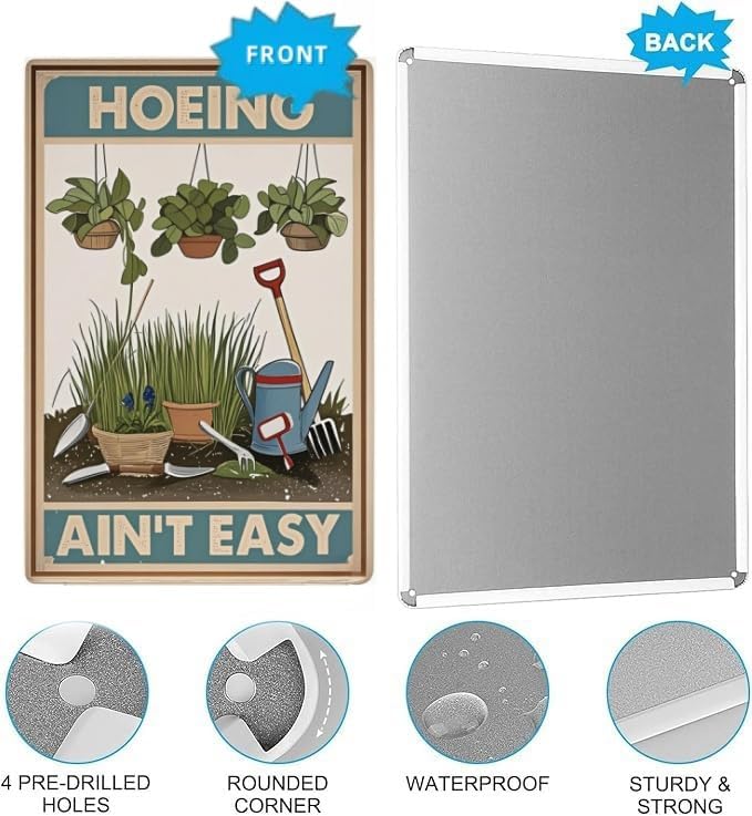 Funny Garden Sign – Humorous Decorative Metal Sign for Plant Lovers, Durable, Waterproof, Suitable for Gardens, Yards, Balconies, Kitchens, Cafes, Farms, and Outdoor Spaces – 8x12 Inches