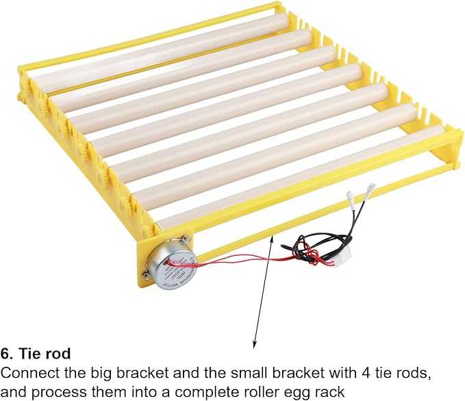 GLOGLOW Egg Incubation Tray, Automatic Egg Turner with 7 Rollers for Chicken Duck Bird Quail Hatching Home Farm Use 16.9x16.7x2.1 Inch